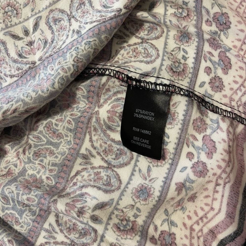 Torrid Multi-Color Border Print Challis Cold Shou… - image 7